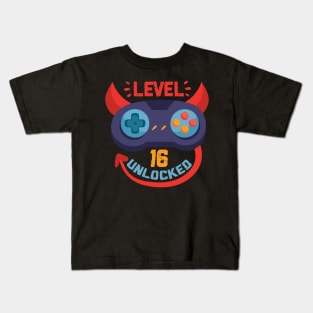 Level 16 Unlocked Kids T-Shirt